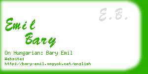 emil bary business card